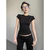 2025 New High Quality Casual T Shirt Sexy Slim Short Sleeves Fashion Trend Solid Women Clothing Y2k Tops