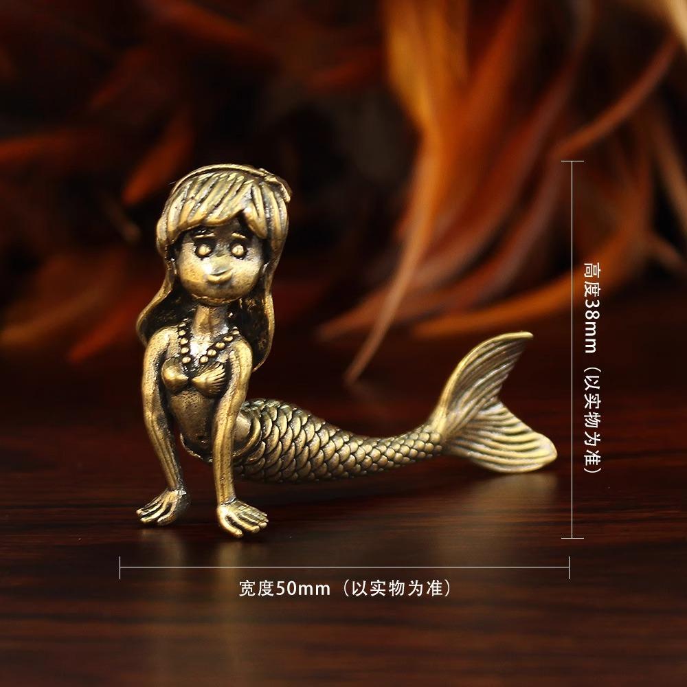 

1pc Mini Metal Snake Woman/Mermaid Ornament Mini Metal Crafts, Snake Female Character Model, Home Decoration, Desktop Ornament