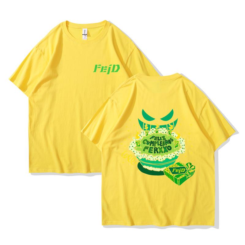 FELIZ CUMPLEANOS Ferxxo 2024 Tour T Shirt Women Men Feliz Feid T-Shirt Cotton Hip Hop Feid Nitro Jam Tour T Shirts Streetwear