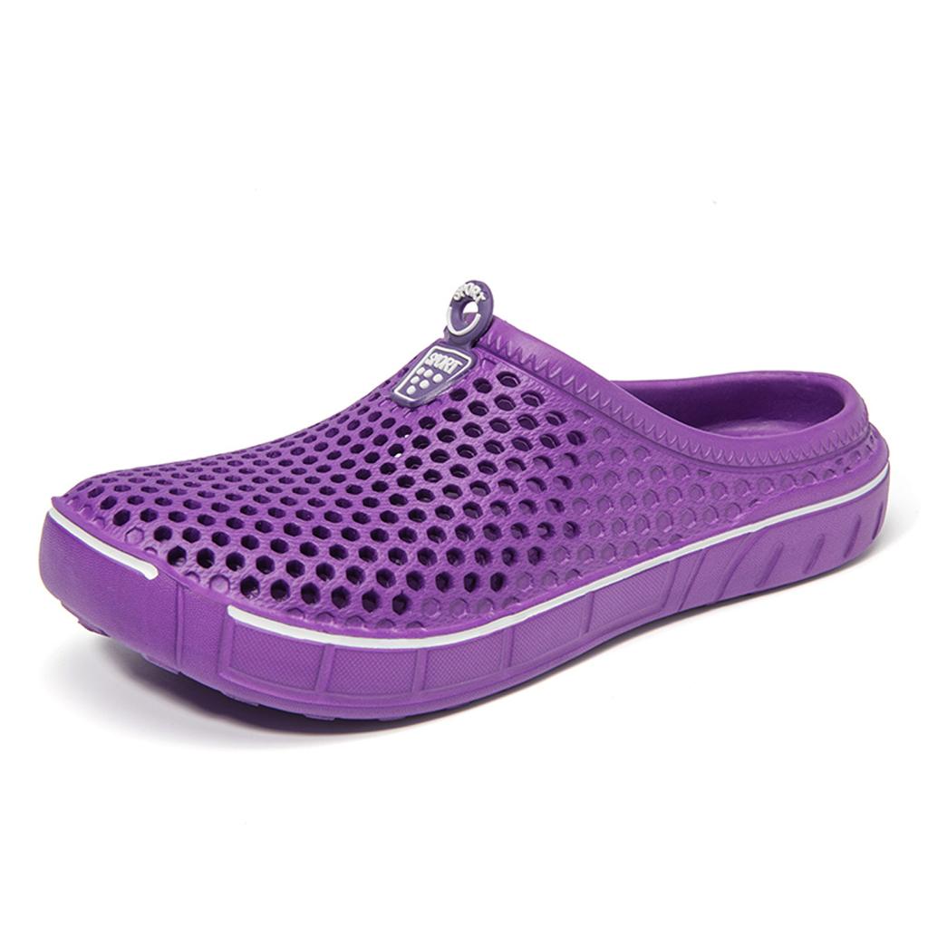 Women's Solid Color Flat Slippers Slip On Round Toe Non-slip Outdoor Casual Shoes Beach Shoes for Spring and Summer