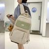 Women's Schoolbag Junior High School Student Color Block Backpack Computer Backpack