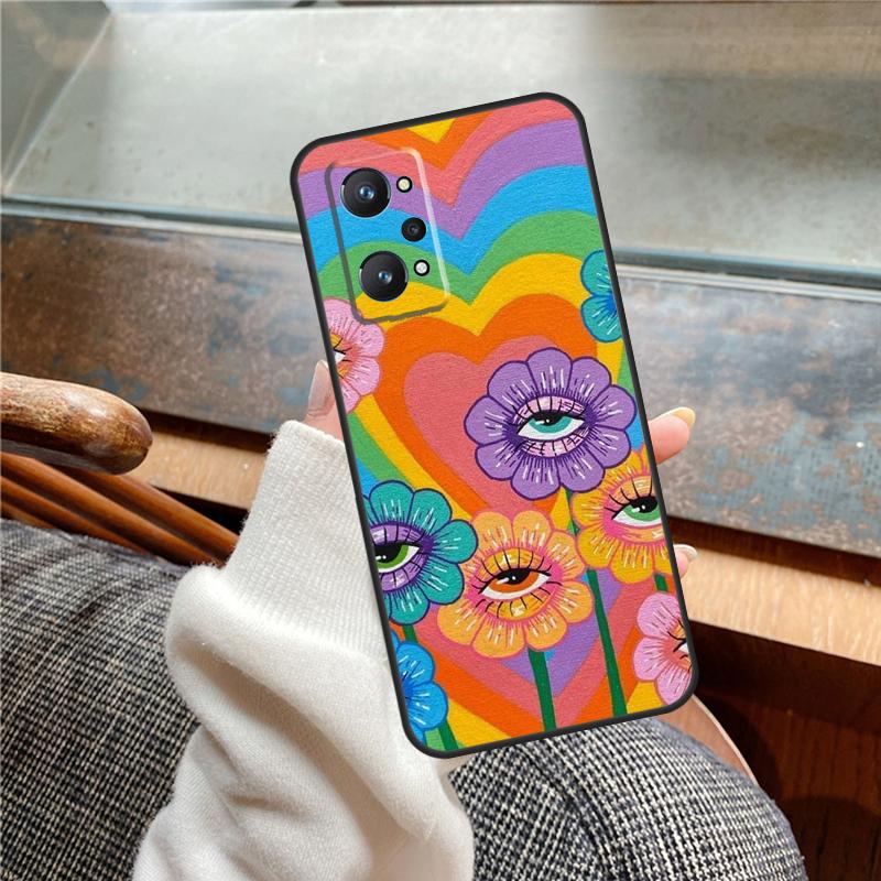 Indie Hippie Art Case For Realme 12 Pro Plus 11 13 14 C63 C61 C55 C51 C53 C25 C65 C67 C71 C75 GT6 GT7 15 Pro