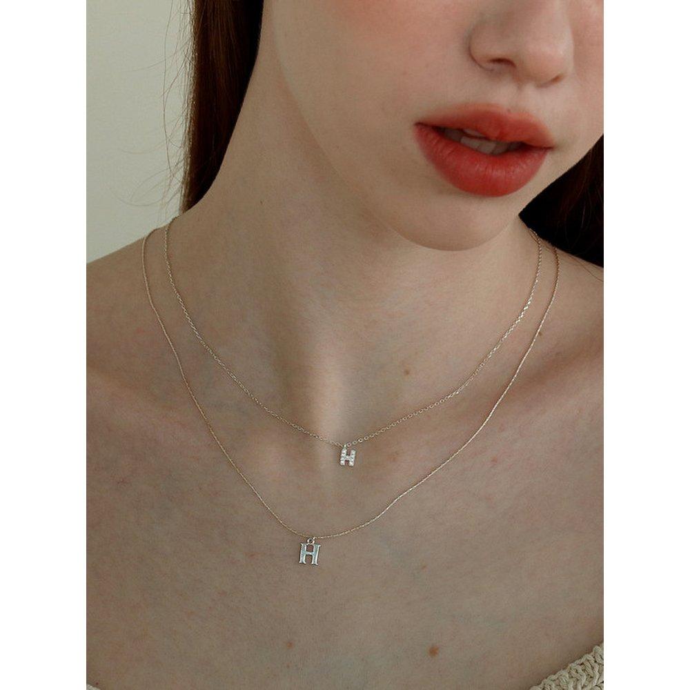 Silver Initial Cubic Necklace