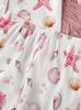 Girls Starfish Print Pajamas Set Button-Down Short Sleeve Top Shorts Sleepwear for 14-16Y