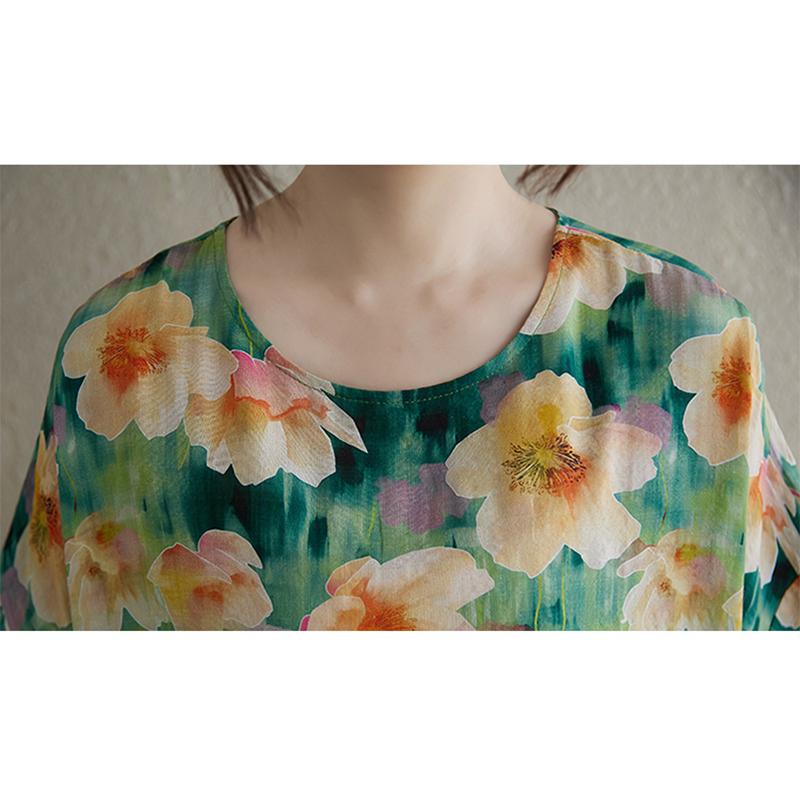 Xitao Print Floral Short Sleeve Dress ZMY1114
