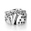 1PC Flush Playing Card Ring Men and Women Personality Domineering Retro Old Diamond Square Opening Ring