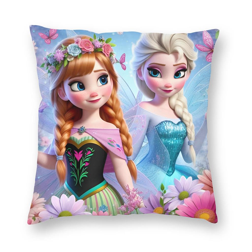 Elsa and Anna Frozen Pillowcase Double-sided Printing Polyester Cushion Cover Decorations  Throw Pillow Case Cover Home Zipper