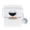 Cat Food Storage Container Dustproof Cover Iron Food Dispenser for Apartment