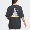 Adidas Cartoon Print Loose Round Neck Short Sleeve T-Shirt Women Tops Dark-Grey IP3962