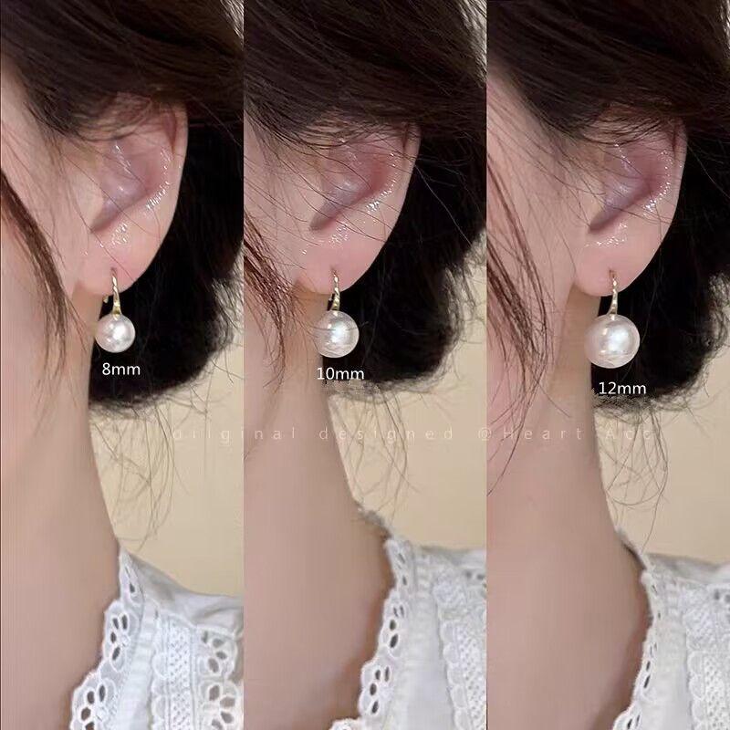 

Доступная роскошь 925 стерлинговое серебро Чжоу Сюнь женские нишевые серьги с жемчугом Pearl ear hook 8mm +10mm [two pairs]]