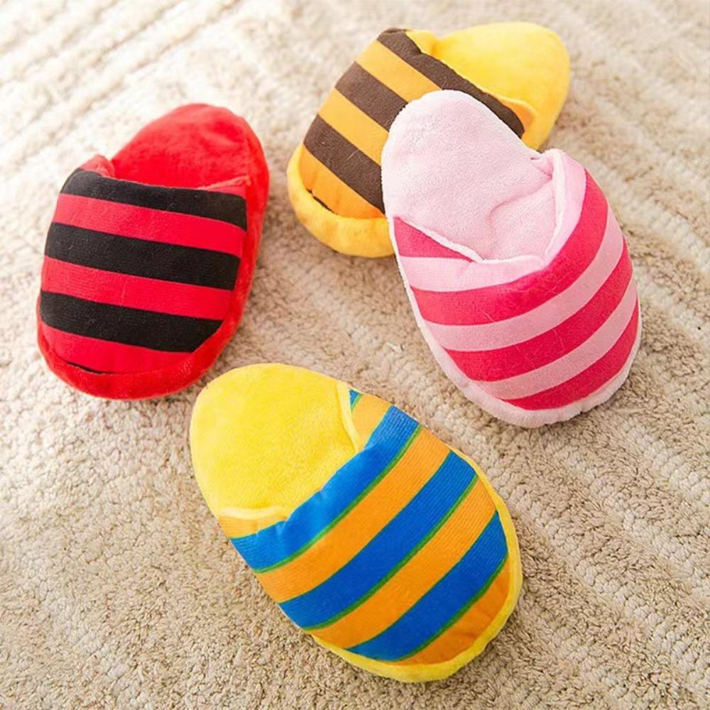 Realistischer Plüschpantoffel Hundespielzeug Quietschend Langeweile Linderung Langlebiges Kauspielzeug für Welpen Kleine Mittlere Hunde