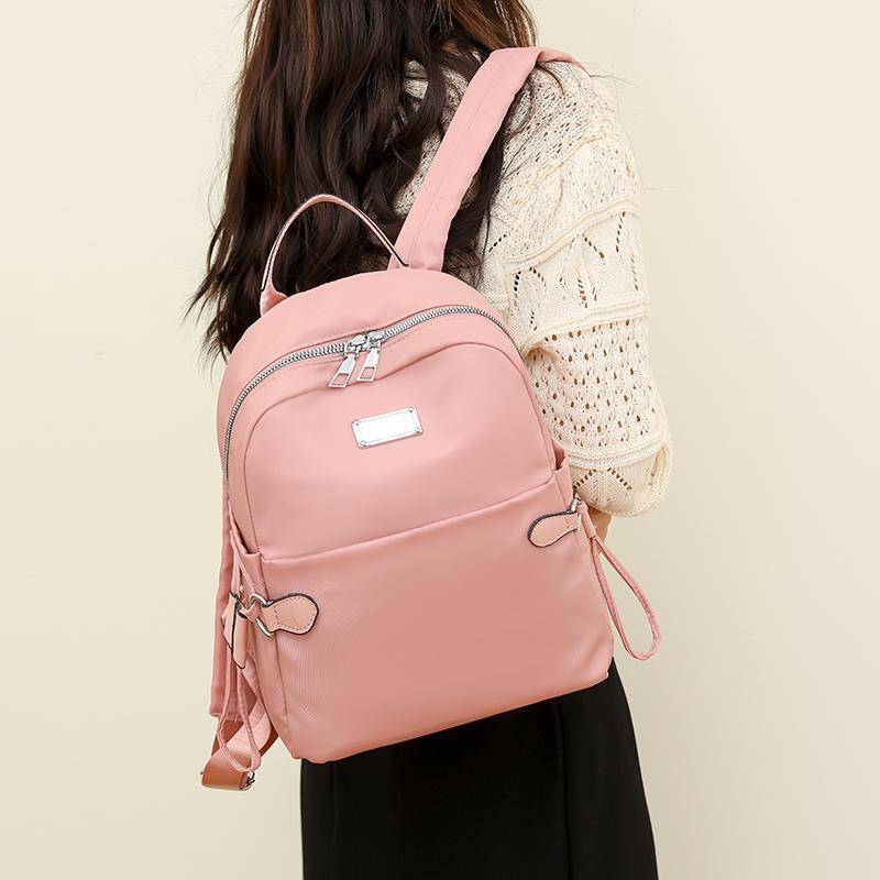 Rucsac din nailon pentru femei Rucsac sport de culoare uni