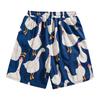 Men Beach Shorts Elastic Waist Adjustable Drawstring Cartoon Goose Print Beach Shorts Quick Drying Leisure Shorts