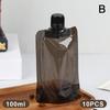 10 Pcs 50/100Ml Plastic Black Self-Standing Coffee Tea Liquid Suction Nozzle Bag Diy Cocoa Matcha Travel Beverage Portable Pouch