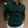 Polo da uomo a maniche lunghe in maglia Cozy Up, polo estivo vintage con bottoni