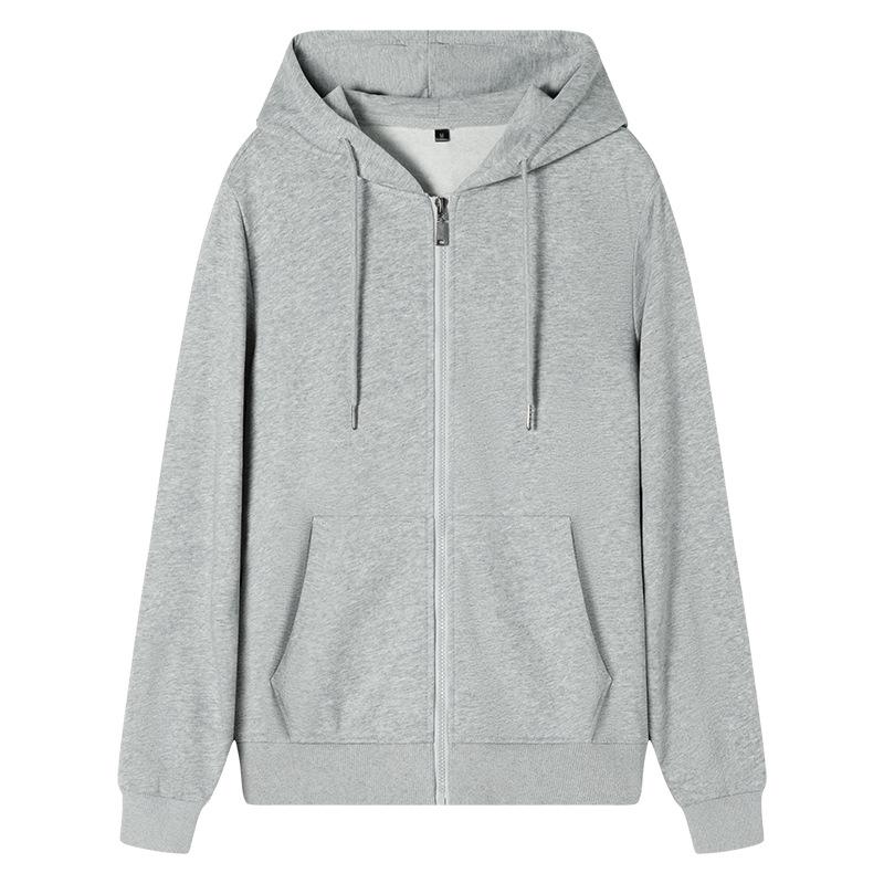 

Unisex 100% Cotton Zipper Hoodie Cardigan with Hood, Autumn/Winter Casual Sport Jacket 2XL