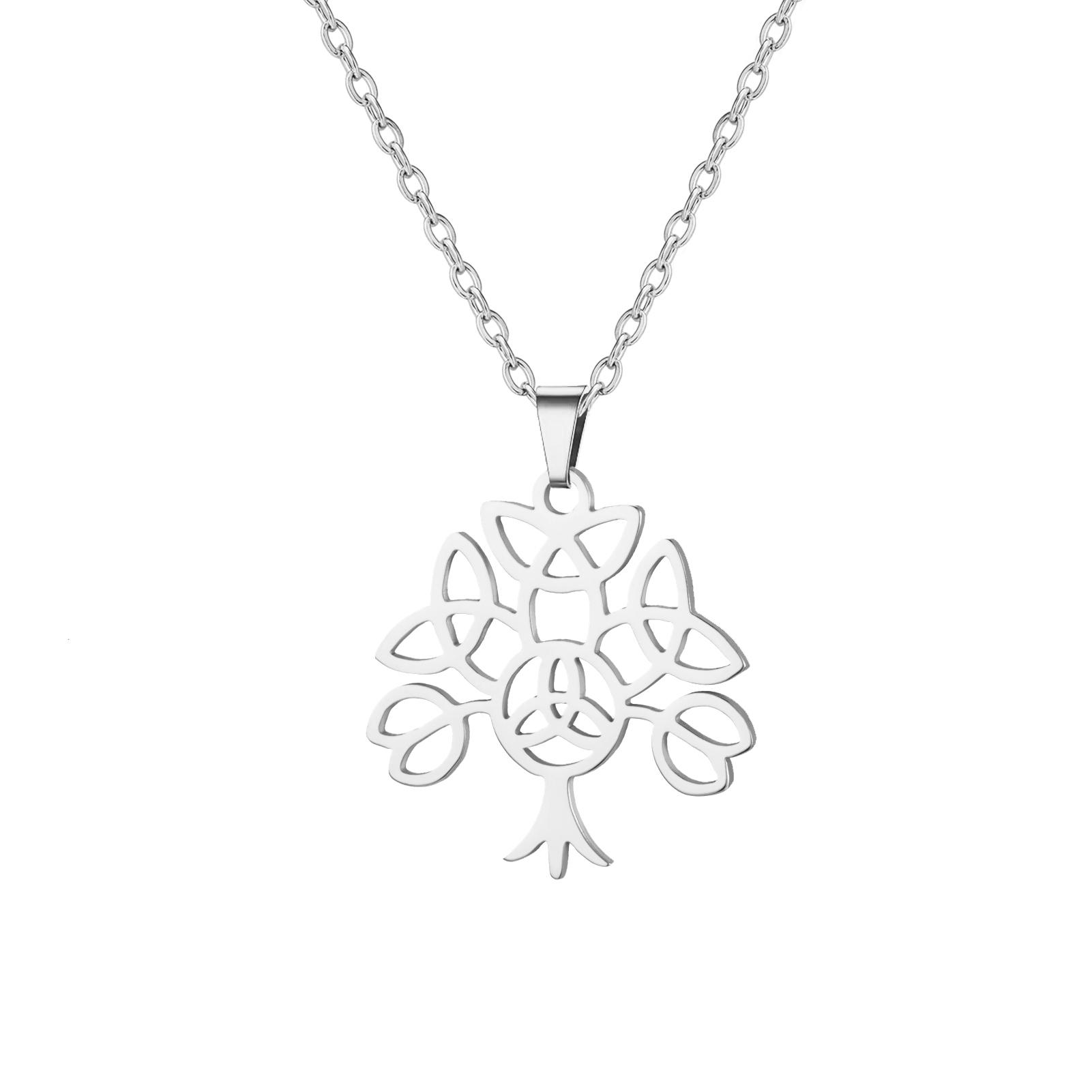 

LIKGREAT Celtics Knot Necklace for Women Celtic Tree of Life Pendant Necklaces Stainless Steel Vintage Talisman Jewelry Gifts