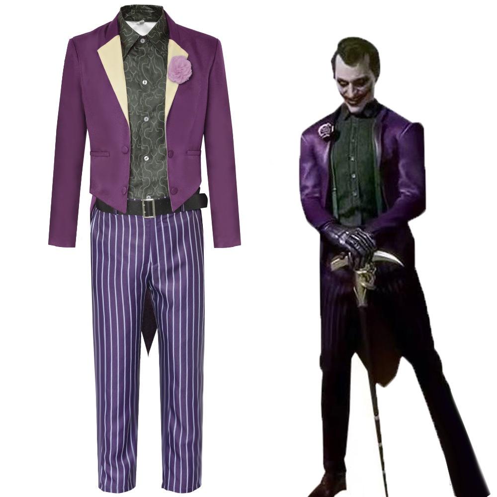 High-quality Polyester Mortal Kombat 11 Joker Cosplay Outfit Full Set For Comic Con And Costume Parties
