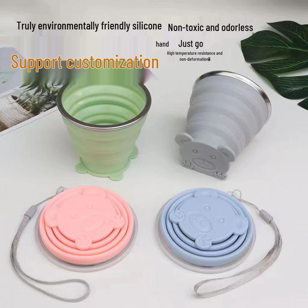 

Portable Silicone Foldable Water Cup for Kids - Anti-Fall Mouthwash Cup Green