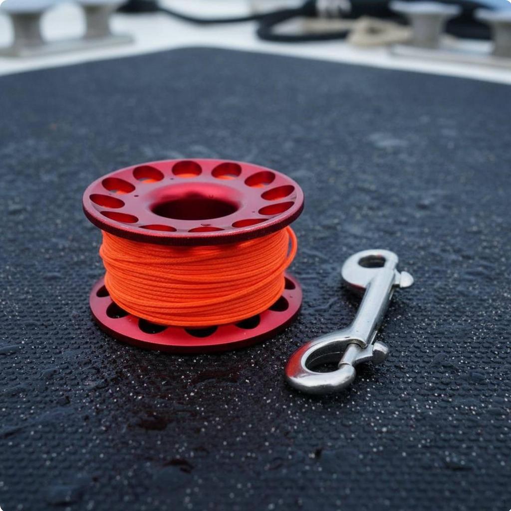 Diving Spool Reel Anti-Tangle Aluminum Dive Stainless Steel Snap