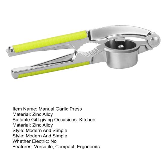 Manual Garlic Press Heavy Duty Ginger Crusher Masher with Ergonomic Handle Efficient Garlic Press Tool for Home Cooking