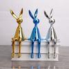 Modern Minimalist Electroplating Resin Rabbit Statue Home Ornaments Decoration