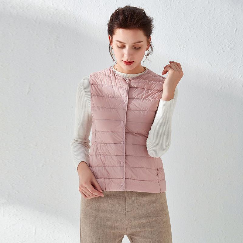Women's 2025 Lightweight Collarless Down Vest - Short, Versatile, Fashionable Korean Style.
