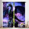 2Pcs Dragon Purple Nebula Curtains Mysterious Outer Space Suitable For Living Room Dining Room Bedroom Bathroom Office A
