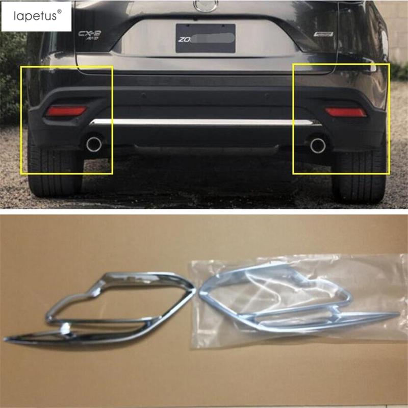 Rear Fog Lights Lamps Eyebrow Frame Molding Decoration Cover Trim ABS Chrome Accessories Exterior For Mazda CX-9 CX9 2017 -