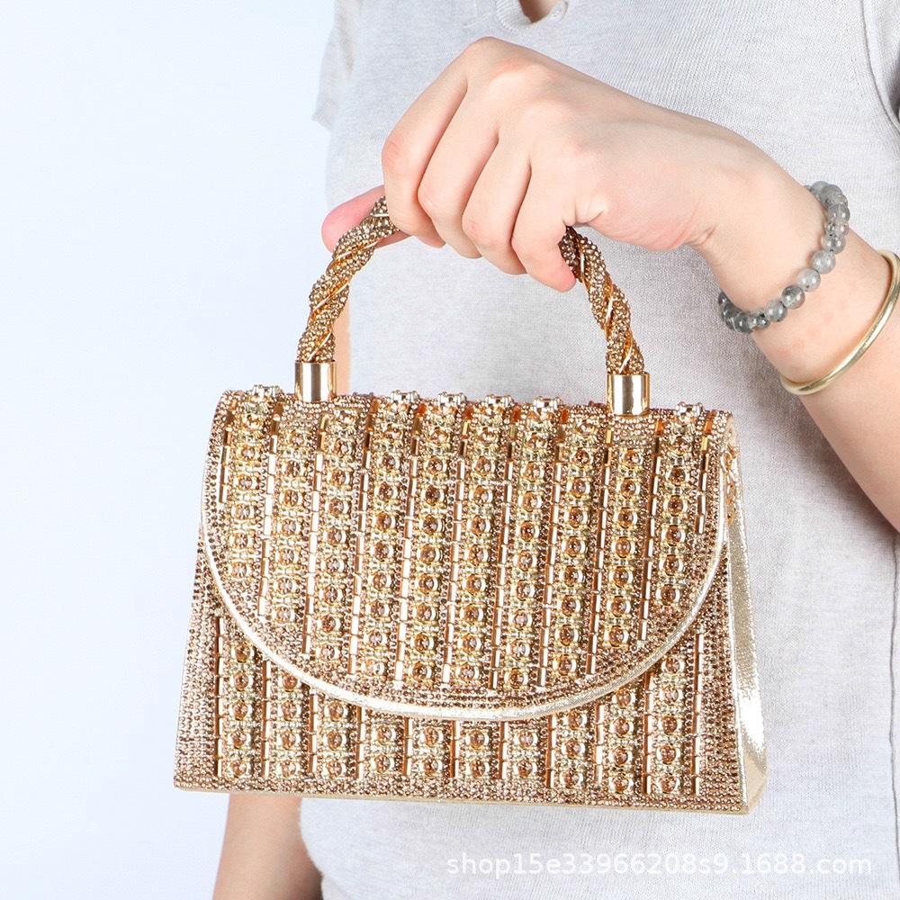 Women s Elegant Banquet Diamond Bag Cheongsam Handbag Vintage Crossbody Bag 20*5.5*13.5 золотой