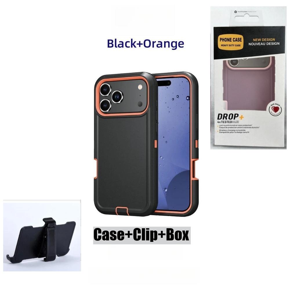 Business Military Grade Defender With Box Case For IPhone Air 17 16 15 14 13 12 Pro Max Ott Armor Box Dustproof Anti-drop Protect Cover Belt Clip