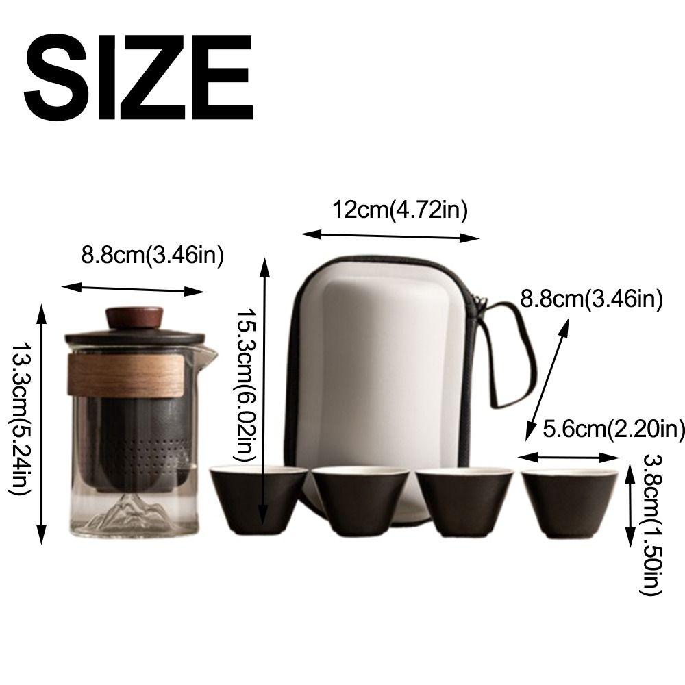 with tea strainer Travel Ceramic Teapots Chinese Style Mini Tea Cup Set  Teas Brewing Utensils