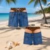 Summer men's shorts with a unique and interesting visual effect, revealing skin, loose-fitting men's Hawaiian beach shorts and swim trunks