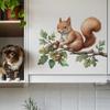 Painted Little Squirrel Branches Bedroom Living Room Entrance Hall Home Background Beautification Wall Stickers