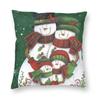 Christmas Snowman Pillowcase Doublesided Printing Polyester Cushion Cover Decoration Throw Pillow Case Cover Home Zipper X