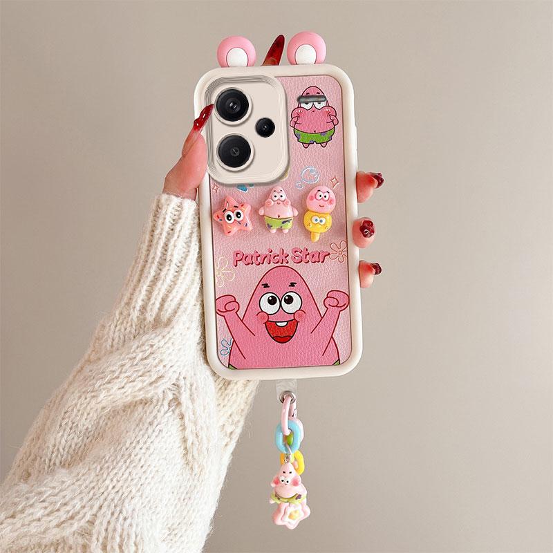 KEYSION Cute Ear 3D Cartoon Case for Redmi Note 13 Pro+ 5G with Bracelet Silicone Shockproof Phone Cover for Redmi Note 13 Pro+ 5G