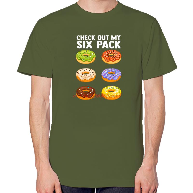 Check Out My Six Pack Donut Funny Graphic T Shirts Summer Casual Crewneck Tees Tops Cotton Unisex Breathable Print T Shirt