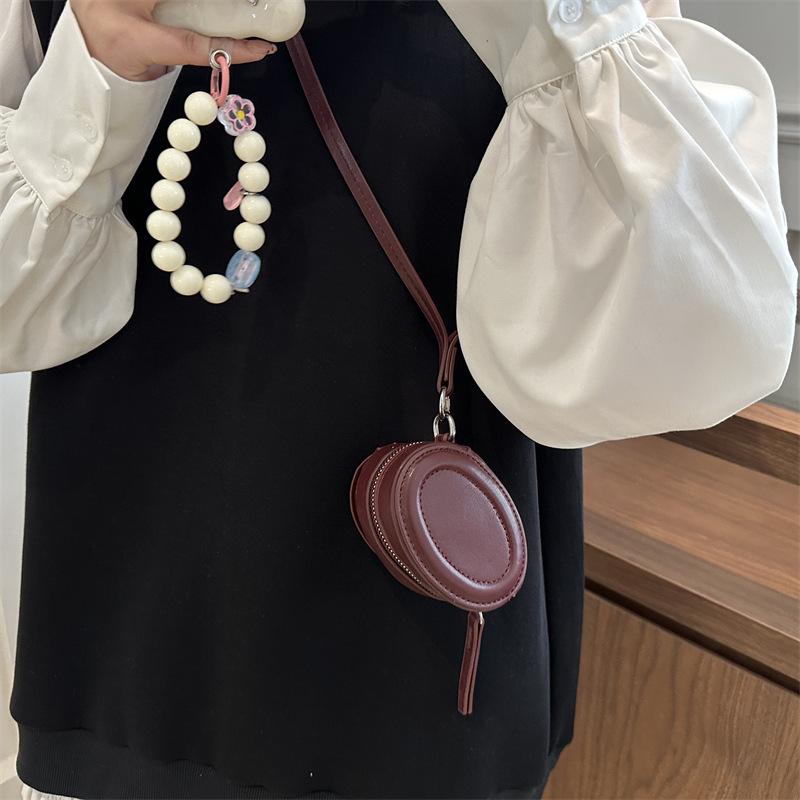 Oval Lady's Box Bag with A Mirror for Makeup, Lipstick Hanging Bag, Mini Crossbody Bag