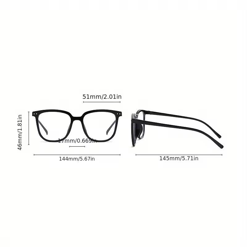 Square Fashion Anti Blue Light Photochromic Glasses for Men and Women Full Rim Lightweight Plastic Frame