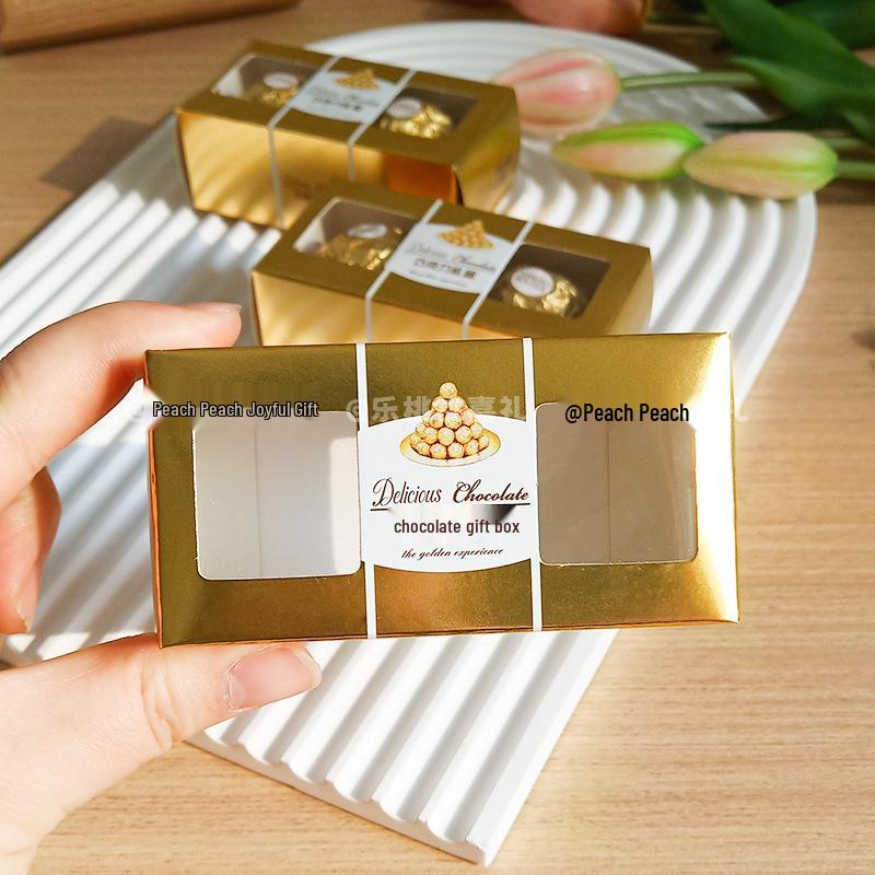 Gold Ferrero Chocolate Empty 2-Piece Wedding Favor Gift Box