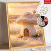 Handgemachtes Perlenmalerei-Set Skurriler Pilz DIY Rahmenloses 3D Perlenkunst Leinwand Kreative Freizeit Heimdekoration Geschenk