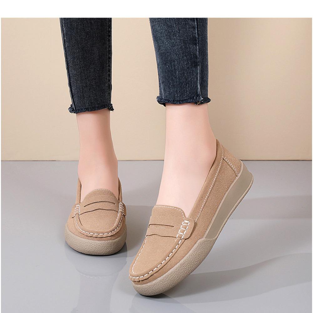 Женские весенние кожаные мокасины с закрытым носком для мам среднего и пожилого возраста — фото 8