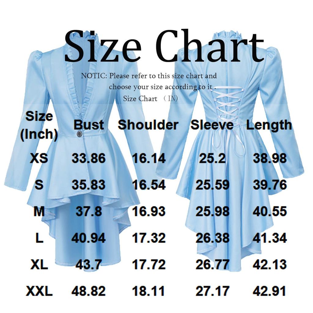 Halloween Carnival Dress Up Party Outfit Coat Medieval Victorian Dress Costume Women Tuxedo Tailcoat Gothic Steampunk Trench Hem