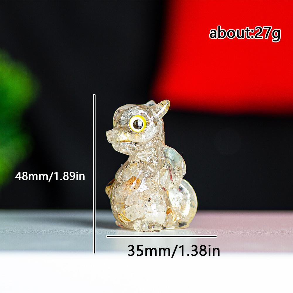 Natural Crystal Dragon Sculpture Resin Art For Home Office Desk Decor Gift For Couples