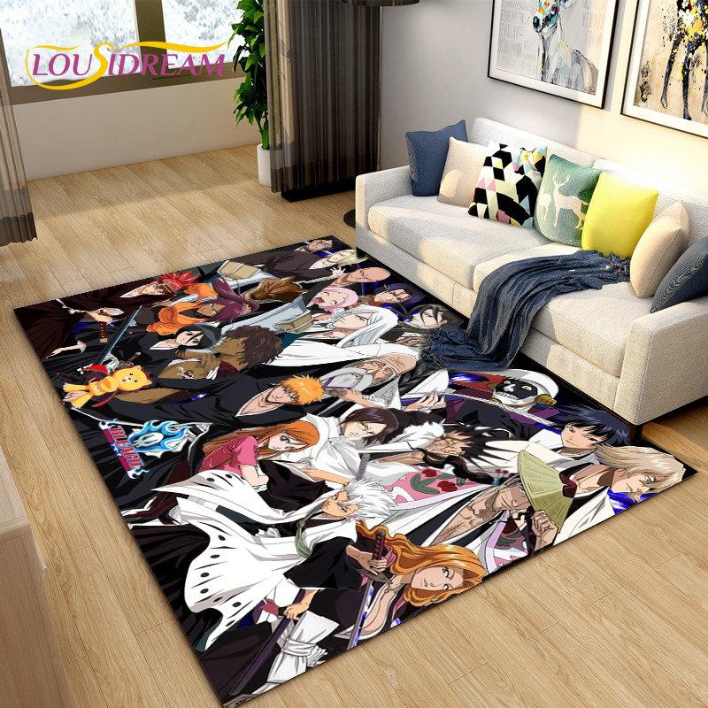 Anime Bleach Japan Cartoon Area Rug Large,Carpet Rug for Living Room Bedroom Sofa Doormat Decoration,kid Play Non-slip Floor Mat