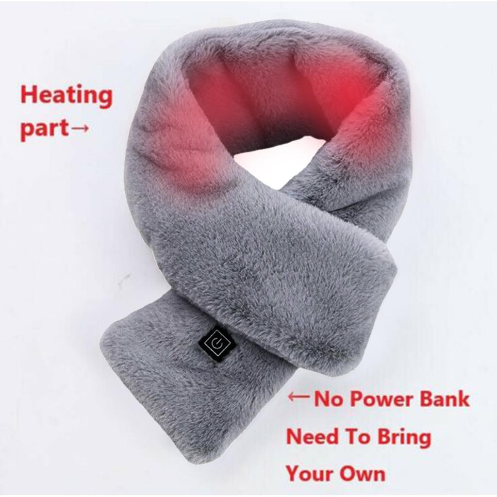 Electric Heated Scarf USB Electric Heating Shawl Neckerchief 3 Temperature Levels Hot Compress Pad Foldable Warm Neck Wraps for Winter Outdoor