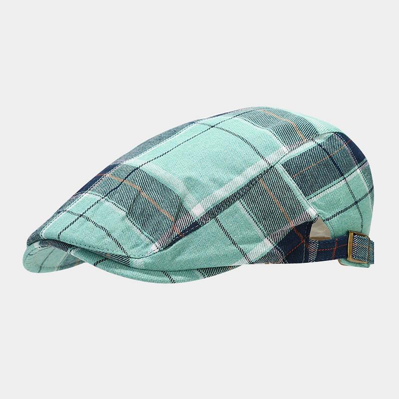 Classic Plaid Beret Hat For Women Men With Sun Protection Cotton Spring Summer Fashion Accessory