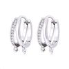 Copper-Plated White Gold Micro-Set Zircon Snake Ear Cuff with Diamond Accents - Snake-Shaped DIY Earring Accessories