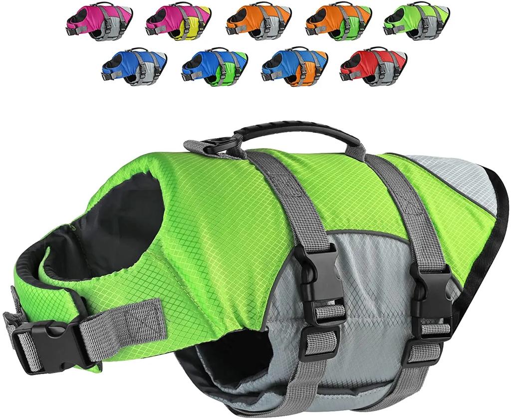 Adjustable Dog Life Jacket Sport Safety Rescue Vest with Rescue Handle Puppy Float Swimming Suit for All Pet Dogs