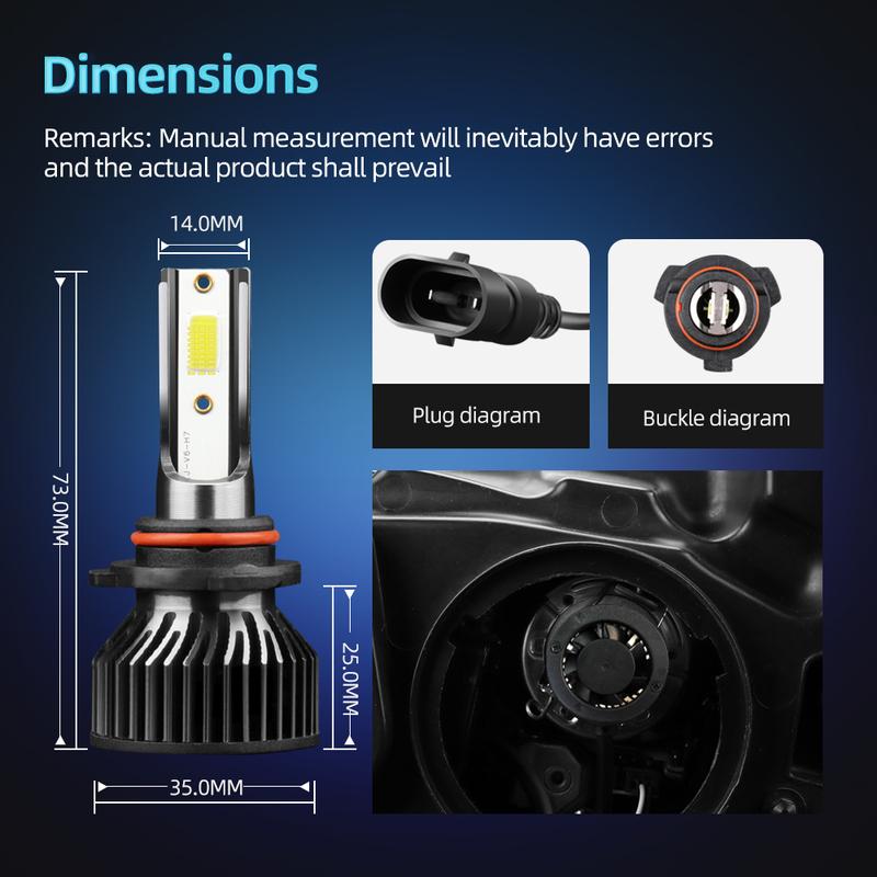 2PCS 20000LM High Power 9005 LED Headlights Car Lights 6000K Super White Plug And Play 12V 24V For Ford Edge 2007 2008 2009 2010